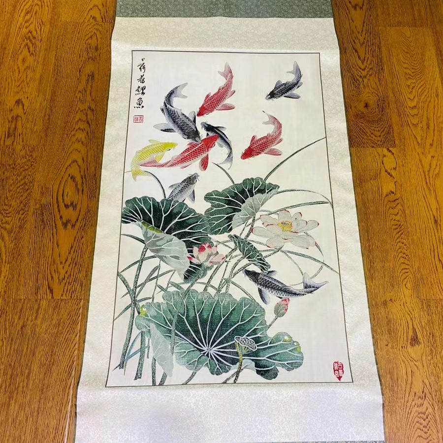 蜀锦22-22镜框童趣熊猫